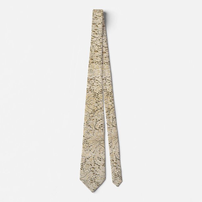 Gravata Teste padrão floral do laço velho do Crochet + (Frente)