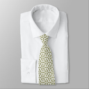 Gravata Teste padrão II do art deco - Khaki no branco