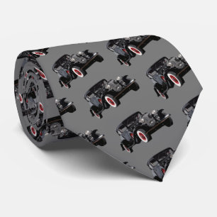 Gravata Teste padrão preto clássico velho do carro do