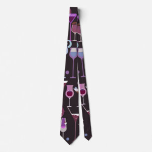 Gravata Teste padrão retro do cocktail do vintage