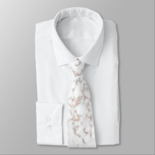 Gravata Têxteis Dourados com Rosa de Mármore Branco