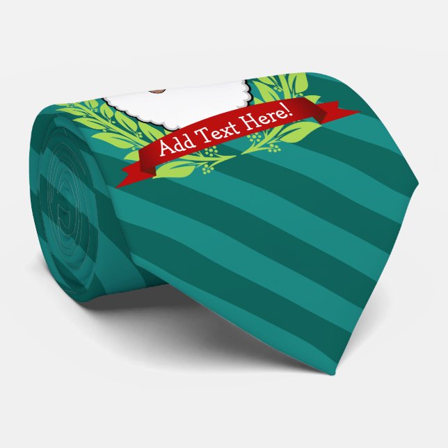 Gravata Texto étnico alegre do costume do papai noel (Rolled)