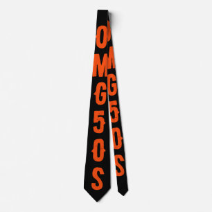 Gravata Texto personalizado em laranja Cor linda Preta