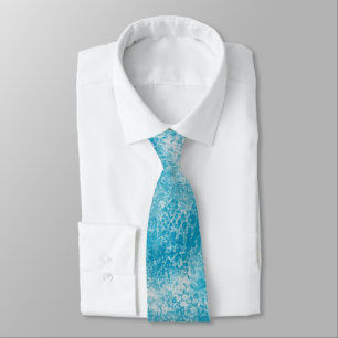 Gravata Textura de coral azul e branco