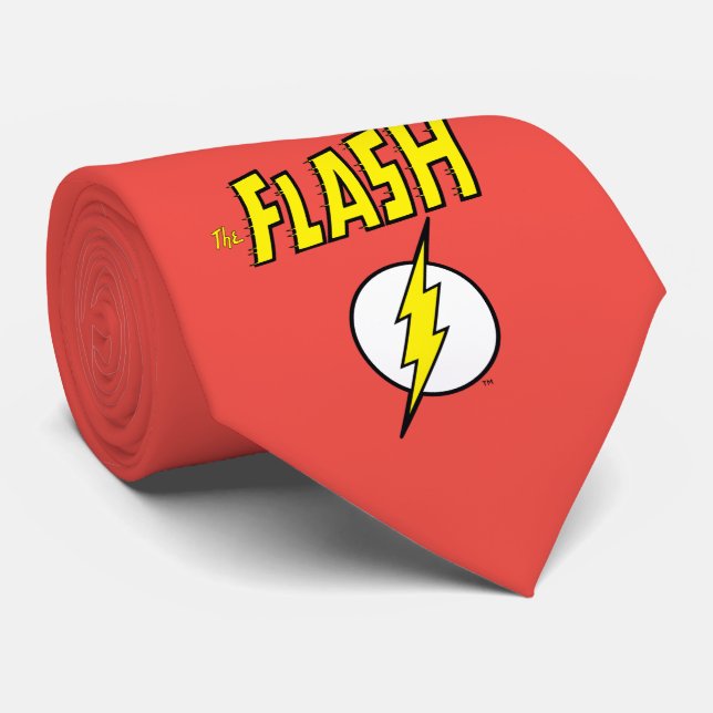 Gravata The Flash Name & Lightning Bolt Logo (Rolled)