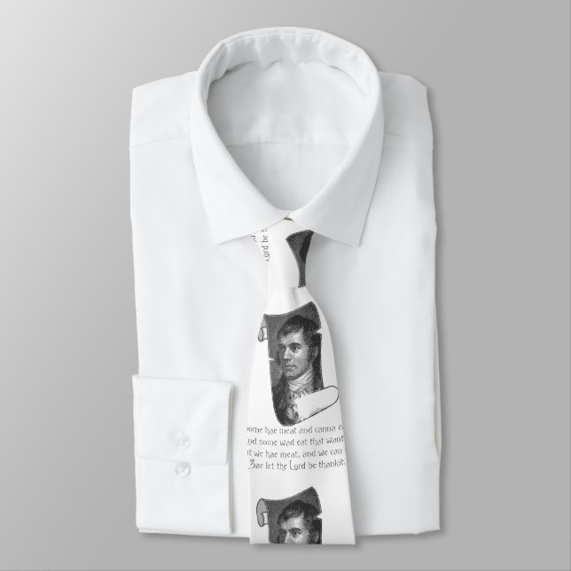 Gravata The Selkirk Grace Burns Night Supper Prayer Grey (Amarrado)