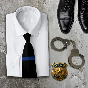 Gravata Thin Blue Line para Agentes da Lei
