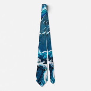 Gravata Tie Abstrato de arte azul