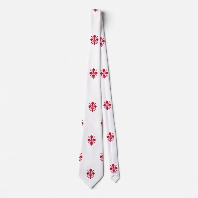 Gravata Tie com a bandeira de Florença, Itália (Frente)