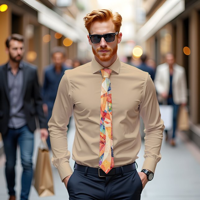 Gravata Tie de Abstrato de Arte do Crescendo Cromático (Criador carregado)