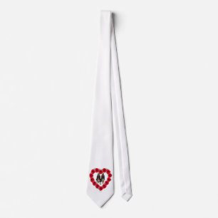 Gravata Tie Diamond Rosa vermelha Heart Com Bassets