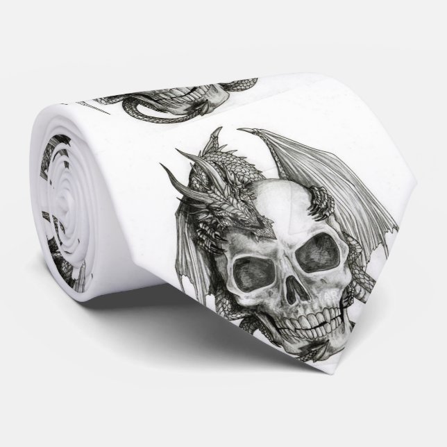 Gravata Tie/Dragon Skulls (Rolled)