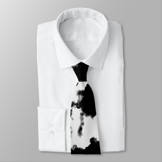 Gravata Tie Dye Black and White (Amarrado)