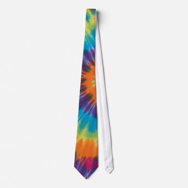 Gravata tie-dye colorida (Frente)