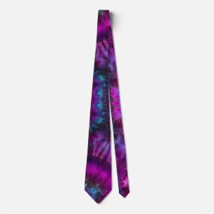 Gravata Tie-Dye Men's Tie in Purples, Blues, and Magenta