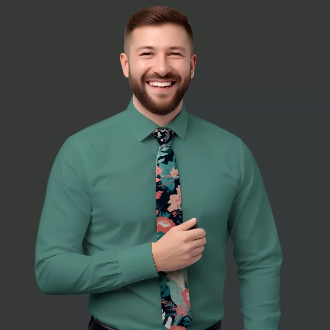 Gravata Tie Floral Azul Elegante (Criador carregado)