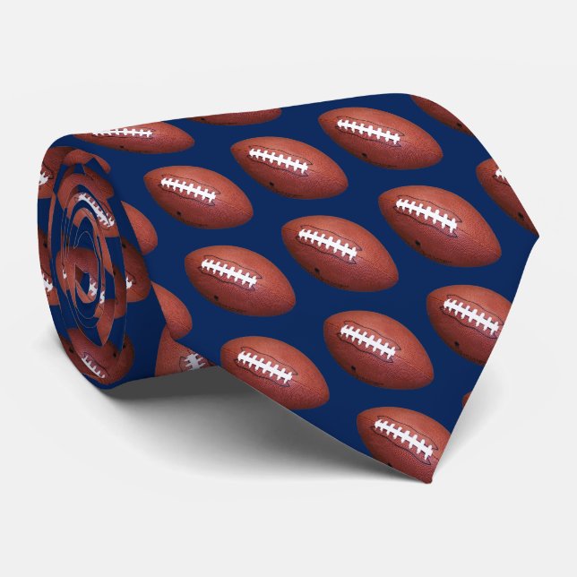 Gravata Tie, Futebol, Fundo Azul (Rolled)