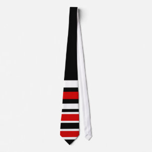 Gravata Tie Men's Red Black White Stripe 2