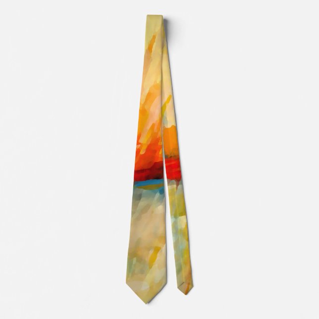 Gravata Tie Personalizado de Arte Expressionista do Abstra (Frente)