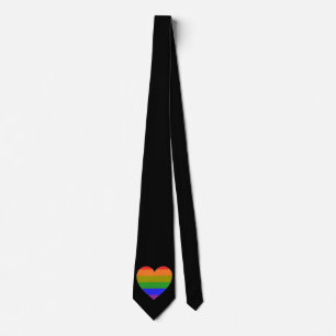 Gravata Tie Rainbow Heart