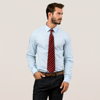 Gravata Tie Red & Black Slied Stripes