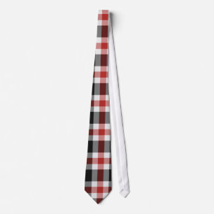 Gravata Tie Tartan Vermelho E Preto