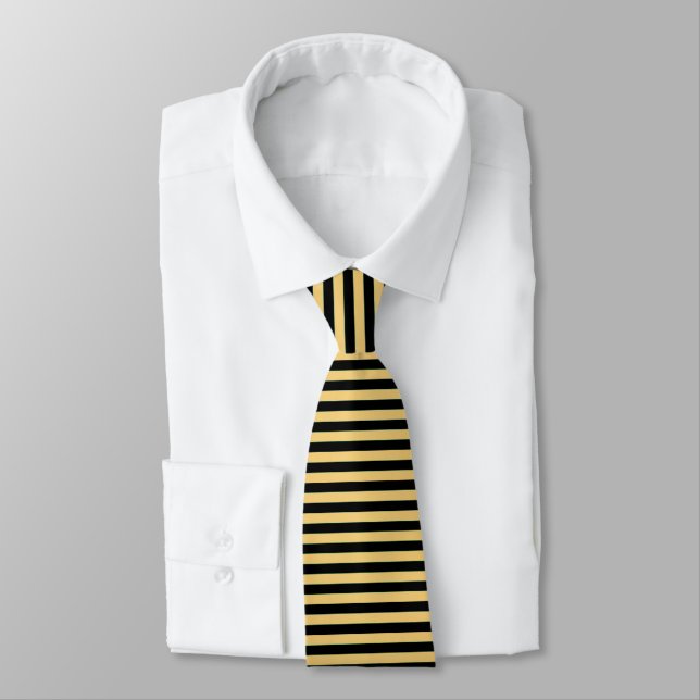 Gravata TIE Tema Dourado Preto (Amarrado)