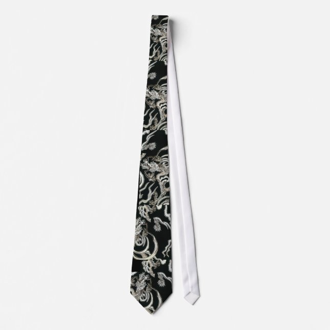 Gravata Tie Vintage Art Asian Floral (Frente)