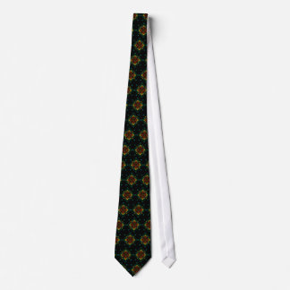 Gravata Tie, Zen Flower Pattern, Teal, Amarelo, Maroon