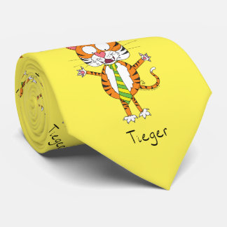 Gravata Tieger Tiger Big Cat Engraçado Tie Homens