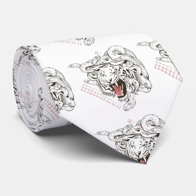 Gravata Tiger face Medusa (Rolled)