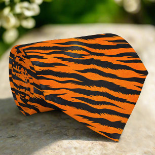 Gravata Tiger Stripes Sem Costura Padrões De Couro Falso