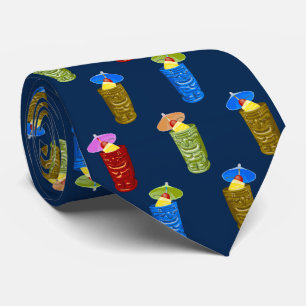 Gravata Tiki agride o marinho tropical do cocktail