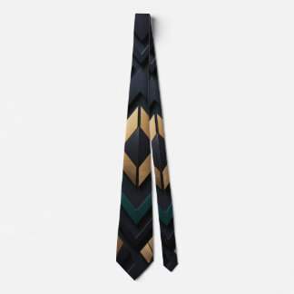 Gravata Timeless Power - negro carbón, verde, dorado
