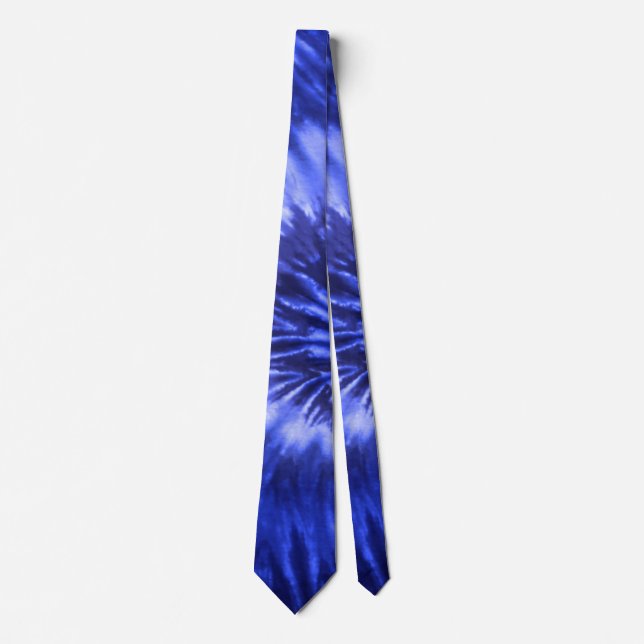 Gravata Tinta espiral Tie-Dye - Azul (Frente)
