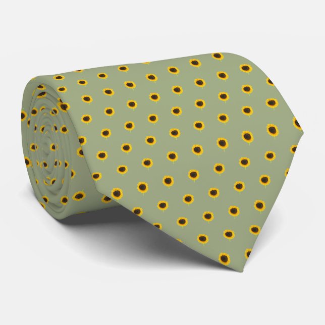 Gravata Tiny Pattern Sunflower Wedding Tie Tie (Rolled)