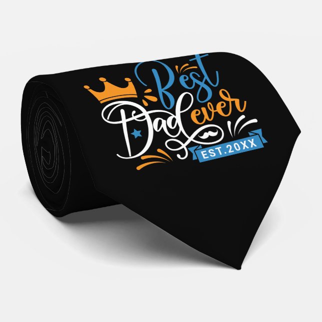 Gravata Tipografia do Melhor Pai Nunca (Rolled)