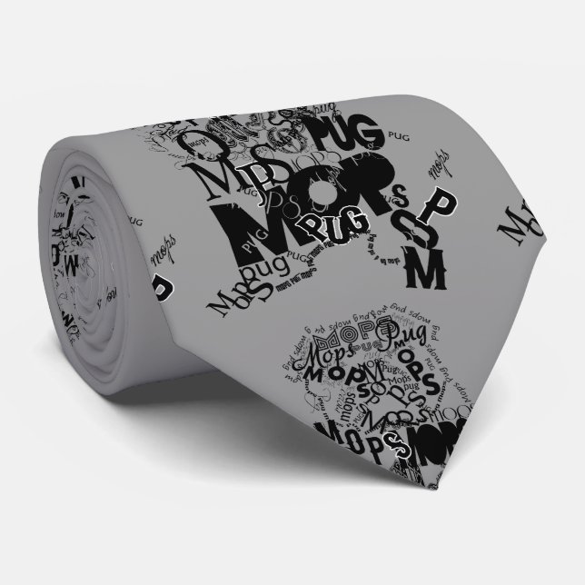 Gravata Tipografia Pugs (Rolled)