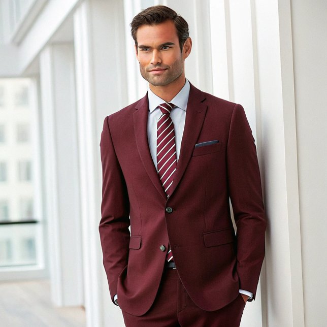 Gravata Tiras Formais Simples Vermelhas e Brancas (Criador carregado)