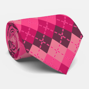 Gravata Tons de Pink Argyle Esportivo Préppy