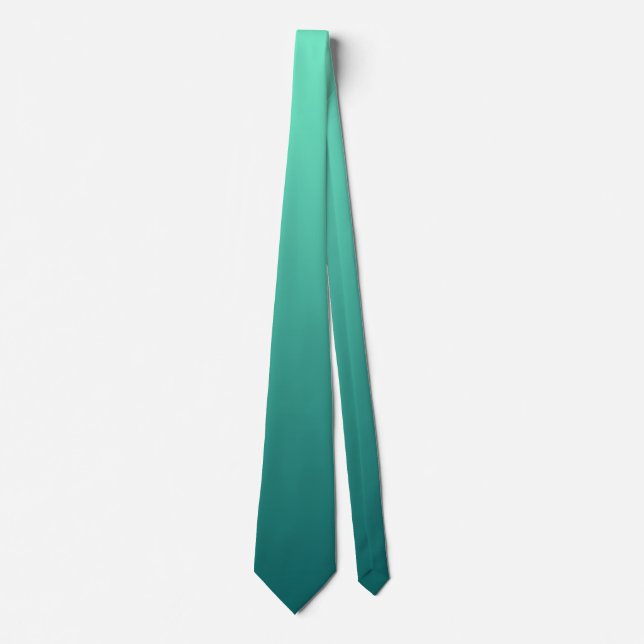 Gravata Tons de Verde Água Azul Aquamarine (Frente)
