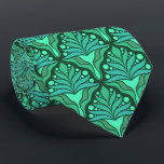 Gravata Tons verdes-mint Art Nouveau padrão geométrico<br><div class="desc">O abstrato verde-mint floresce um padrão geométrico sem costura no estilo Art Nouveau.</div>