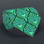 Gravata Tons verdes-mint Art Nouveau padrão geométrico<br><div class="desc">O abstrato verde-mint floresce um padrão geométrico sem costura no estilo Art Nouveau.</div>