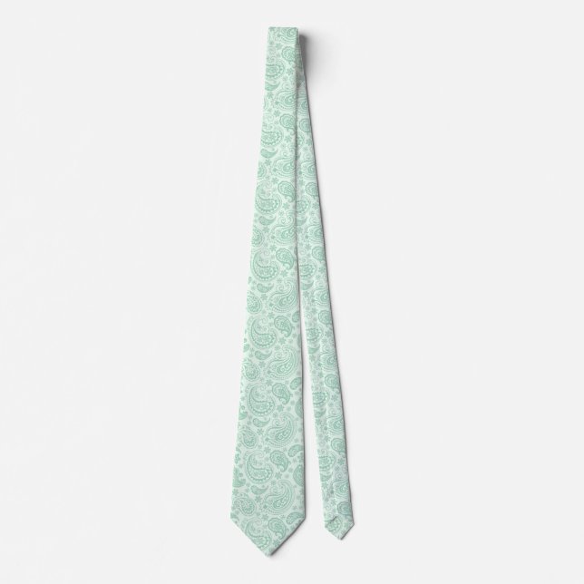Gravata Tons Verdes-Mint Vintage Paisley Pattern 2 (Frente)