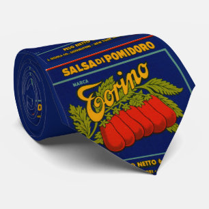 Gravata Torino salsa di pomodoro e impressão de tomate