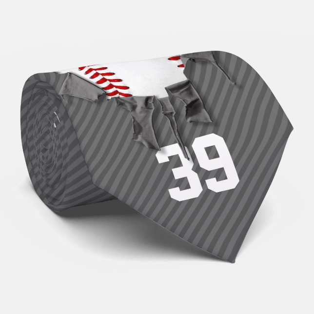 Gravata Torn Baseball (personalizado) (Rolled)