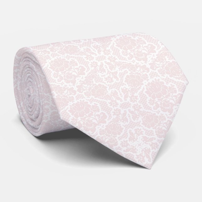 Gravata Torneio De Casca Floral Rosa-Esmagada Elegante (Rolled)