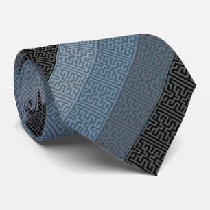 Gravata Torneio de Faixa Geométrica de Ritmo Azul