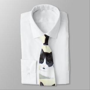 Gravata Torneio de Gato Preto e Branco