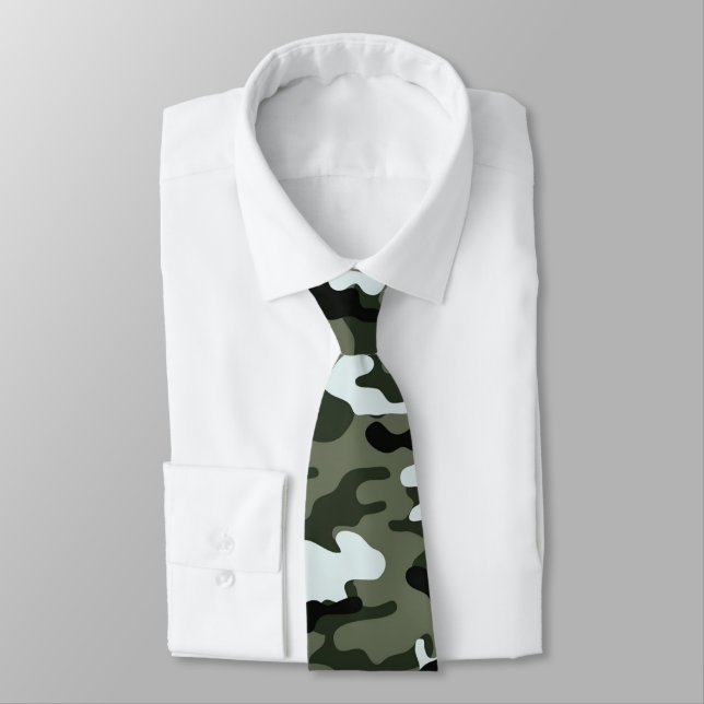 Gravata Torneio de Homens da Camuflagem Verde (Amarrado)